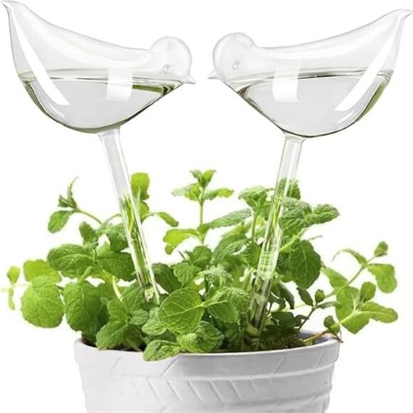 Plant Watering Globes Self Watering Planter Insert Spikes Drip Devices, Clear - Picture 7 of 7